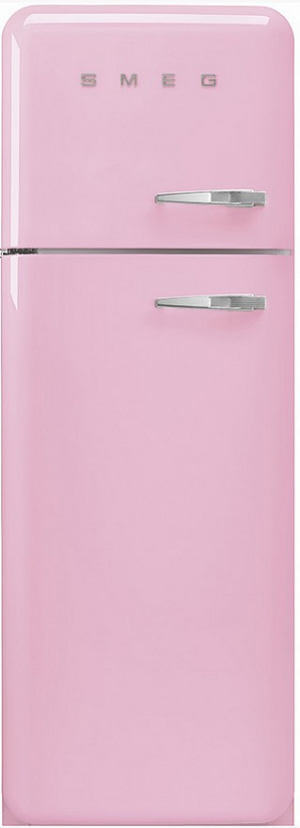 Smeg FAB30LPK5 отдельностоящий двухдверный холодильник стиль 50-х годов 60 см розовый