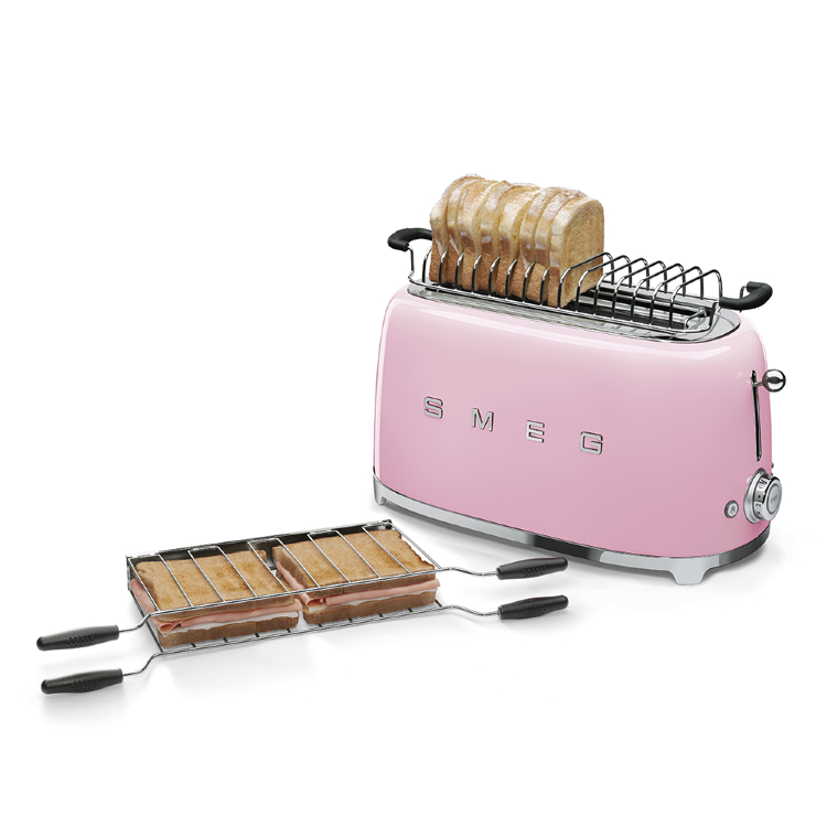 Smeg TSF02PKEU тостер на 4 ломтика розовый