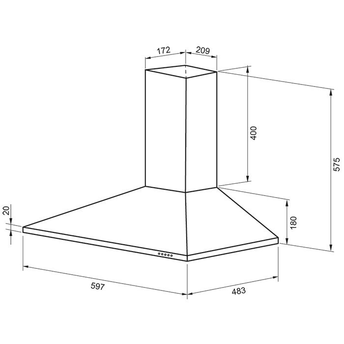 Krona steel CORNELIA 600 inox PB вытяжка кухонная