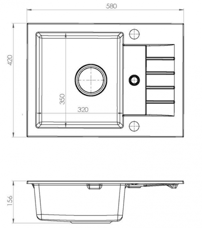 Alveus AMARO 30 G55 350x350x150 кухонная мойка