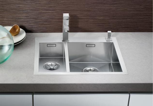 Blanco ZEROX 400/400-IF/А нерж. сталь зеркальная полировка с клапаном-автоматом 521648 мойка