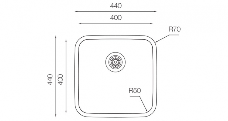 TopZero D400 GT8K мойка подстольного монтажа
