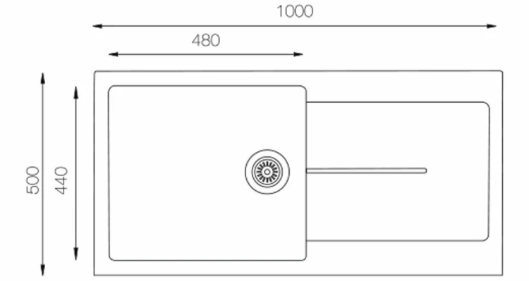 TopZero Kate 1000.500-58 Beach мойка искуственный гранит