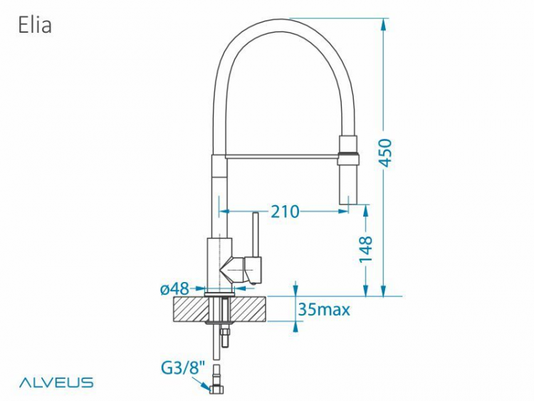 Alveus ELIA CHR смеситель