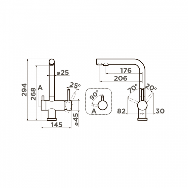 Omoikiri Nagano-P-CA латунь/карамель смеситель