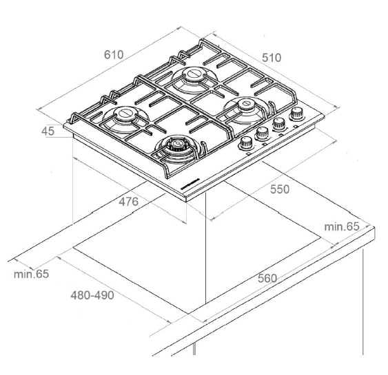 Kuppersberg FS 603 C Bronze газовая варочная поверхность
