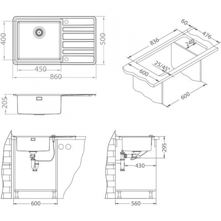Alveus RANDO 50 кухонная мойка