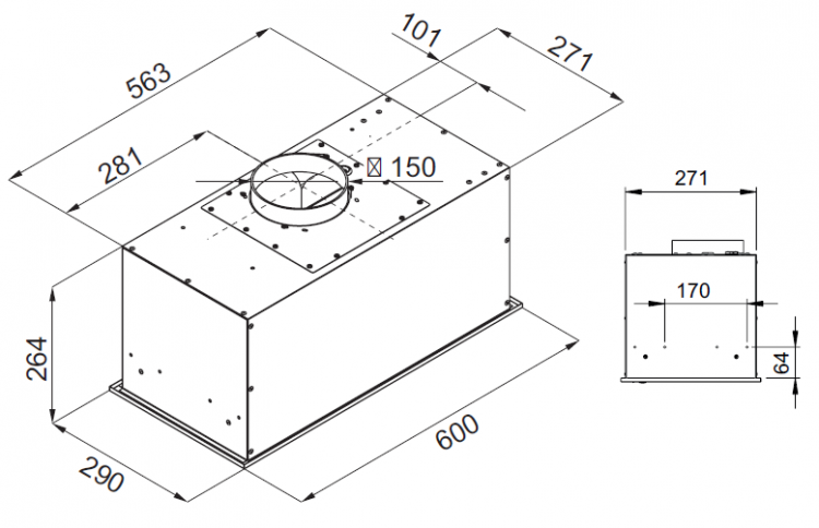 Kuppersberg IBOX 60 X встраиваемая вытяжка