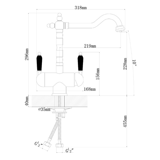 Florentina АРИЯ черный смеситель
