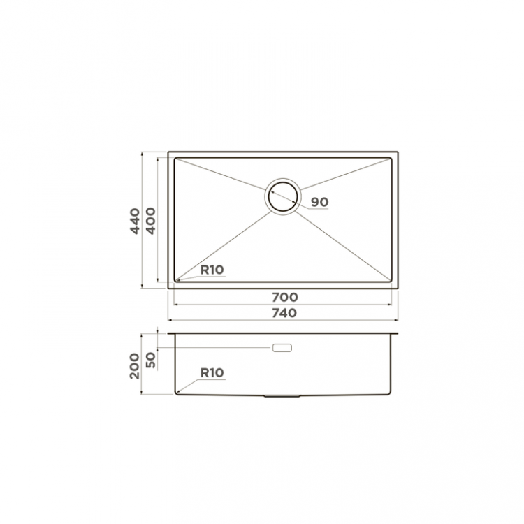 Omoikiri Taki 74-U/IF-IN нерж.сталь/нержавеющая сталь мойка