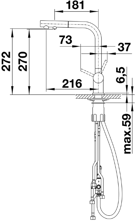 Blanco FONTAS-S II темная скала смеситель