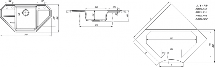 Dr.Gans Крона 910 базальт мойка