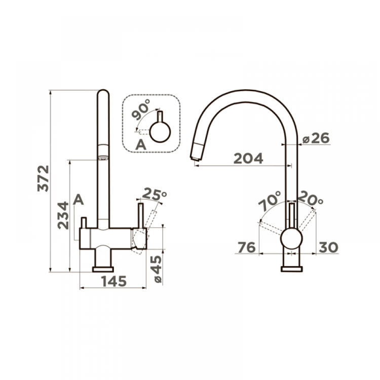 Omoikiri Yamada-P-PL латунь/платина смеситель