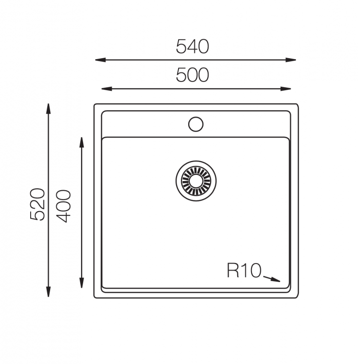 TopZero TNL 540 12K кухонная мойка нержавеющая сталь