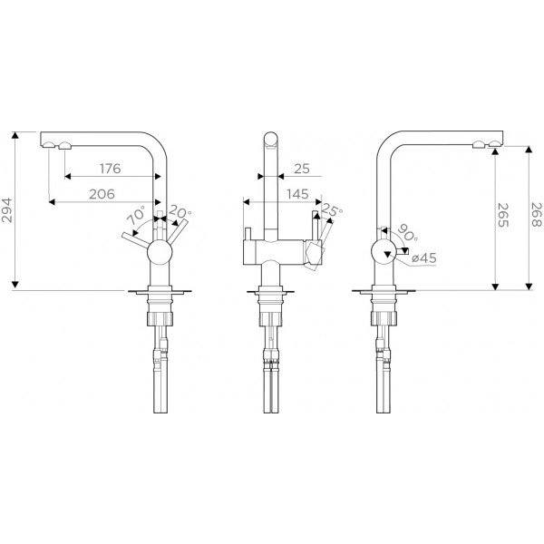 Omoikiri Nagano-GB латунь/графит смеситель