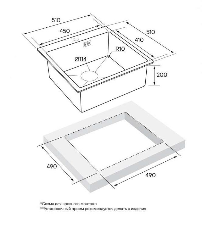 Paulmark KRONER 51 нержавеющая сталь мойка