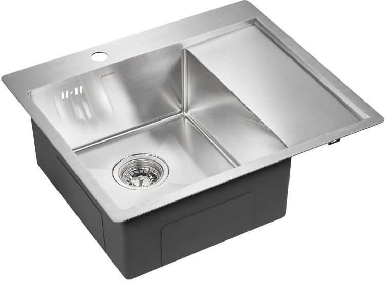 Paulmark KRONER 59 F брашированная нерж. сталь левая мойка