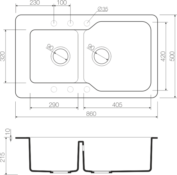 Omoikiri Maru 86-2-BE 4993285 мойка
