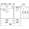 Franke Box Center BWX 220-54-27 TL рабочий центр слева кухонная мойка