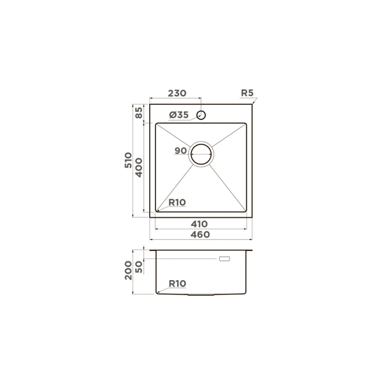Omoikiri Akisame 46-LG нерж.сталь/светлое золото мойка