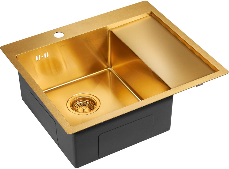 Paulmark KRONER 59 F брашированное золото левая мойка
