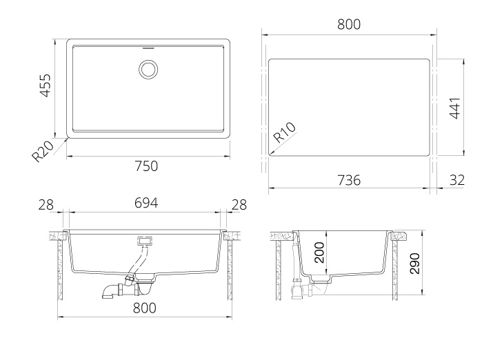 Schock GREENWICH 80 CRISTADUR поларис мойка