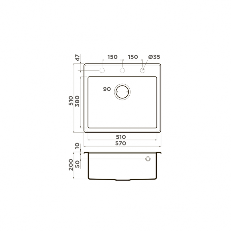 Omoikiri Tedori 57-PL Tetogranit платина мойка