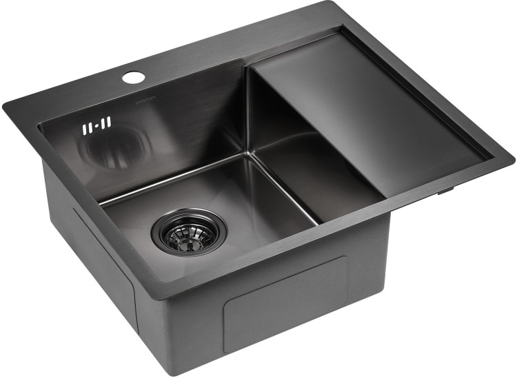 Paulmark KRONER 59 F вороненая сталь левая мойка