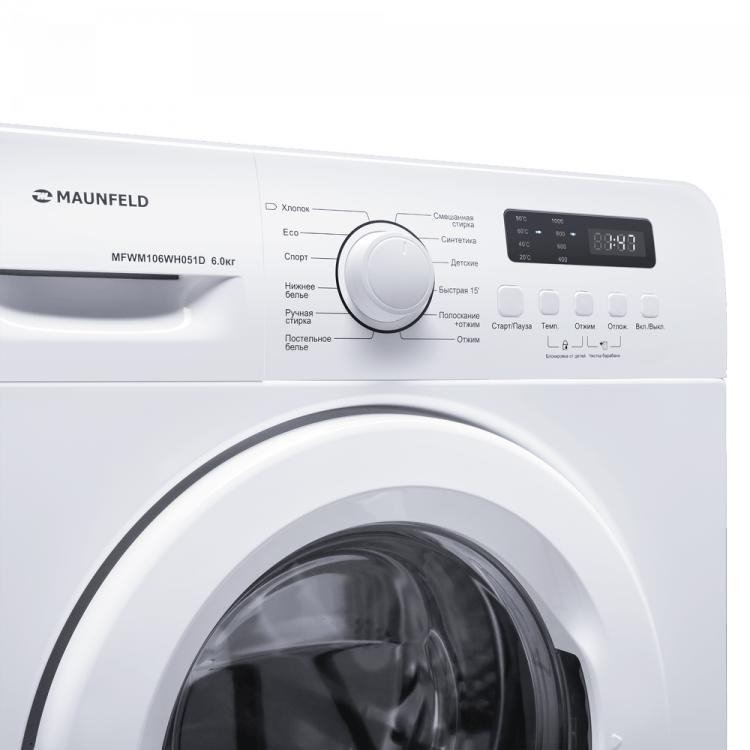 Maunfeld MFWM106WH051D отдельностоящая стиральная машина