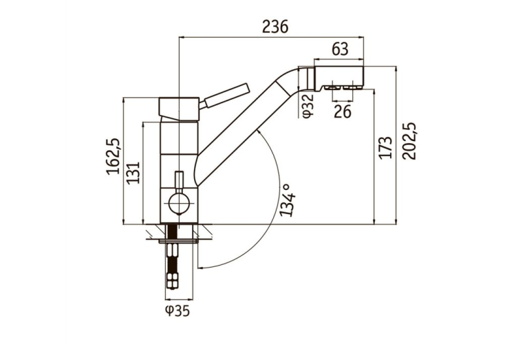 Longran Sprint universal LM1394 Terra granite смеситель