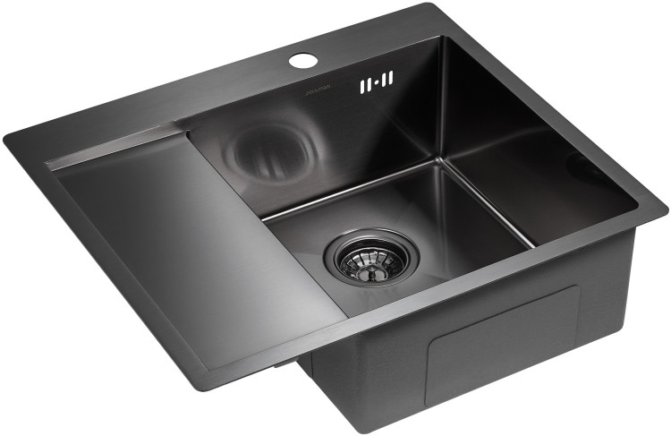 Paulmark KRONER 59 F вороненая сталь правая мойка