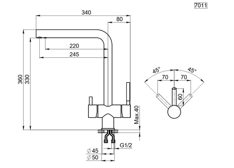 Granula KS-7011 графит матовый смеситель