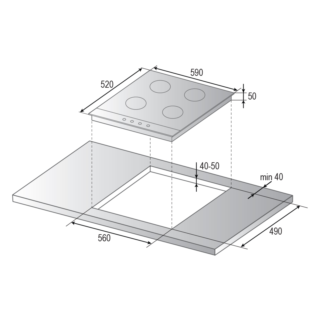 Rainford RBH-4614 BFWT Vanilla варочная поверхность газовая