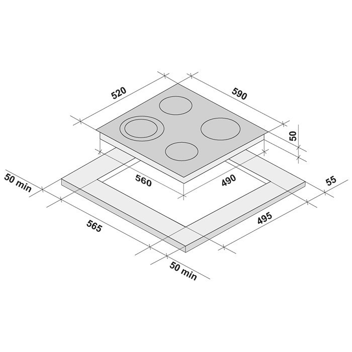 Krona steel ORSA 60 WH электрическая варочная поверхность