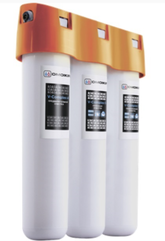 Omoikiri NAGANO-PVD-LG комплект смеситель + фильтр Pure drop Lite