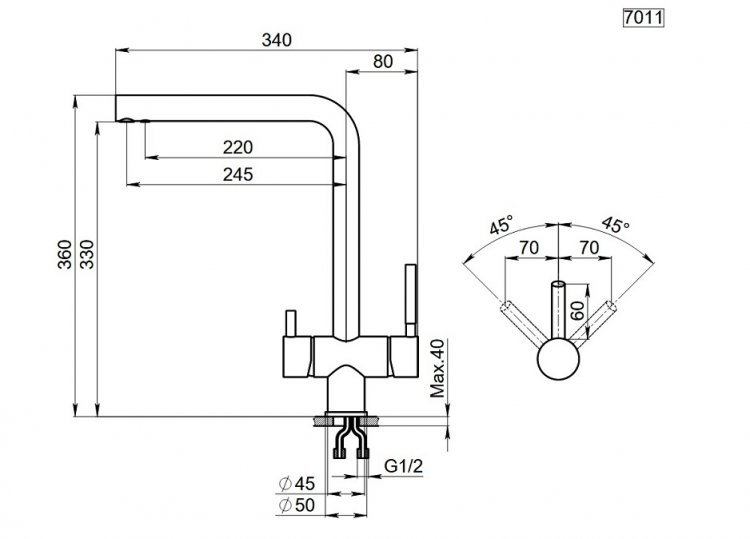 Granula KS-7011 сталь сатин смеситель