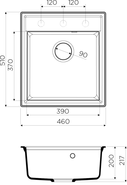 Omoikiri Daisen 46-BE Artgranit/Ваниль мойка