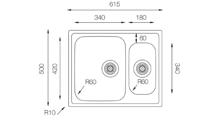 TopZero LTL615.500.15.GT8K кухонная мойка