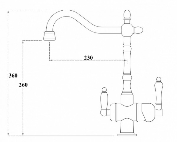 Zorg Clean Water ZR 326 YF-33 BR смеситель для кухни под фильтр