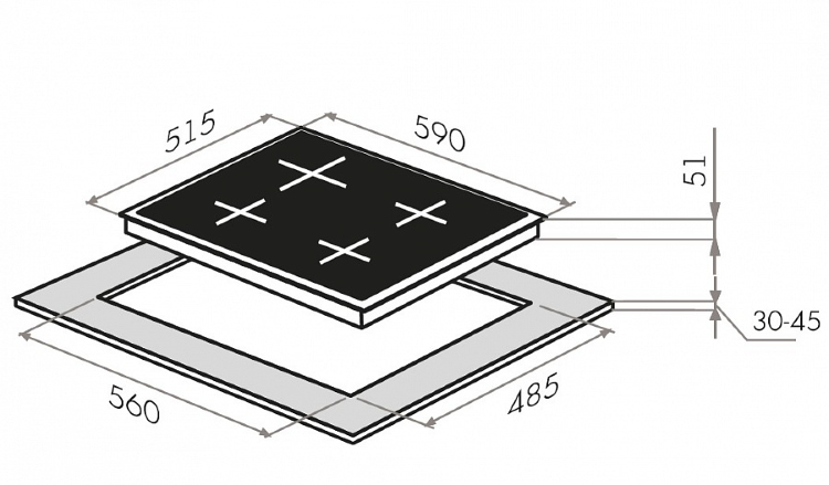 Maunfeld EGHG.64.2CBGI/G газовая варочная панель