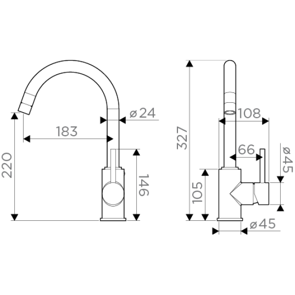 Omoikiri Shinagawa-C/латунь/хром смеситель