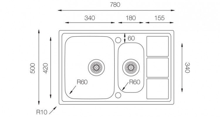 TopZero LTL780.500.15GT8K мойка врезная