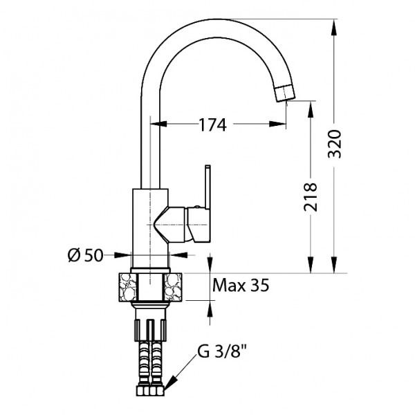 Alveus TONIA G81 CONCRETE смеситель