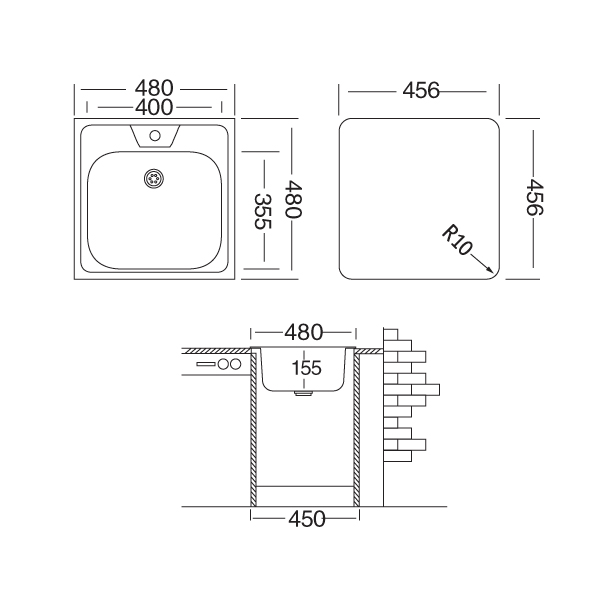 Ukinox Классика CLM 480.480 T6K 0C мойка врезная