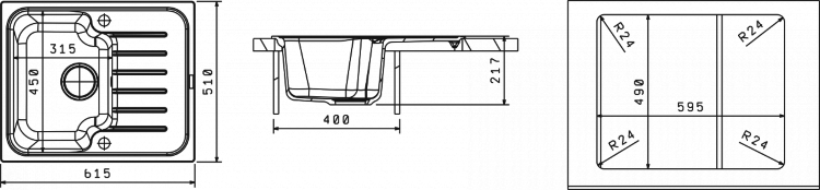 Florentina ТАИС-615 песочный мойка накладная