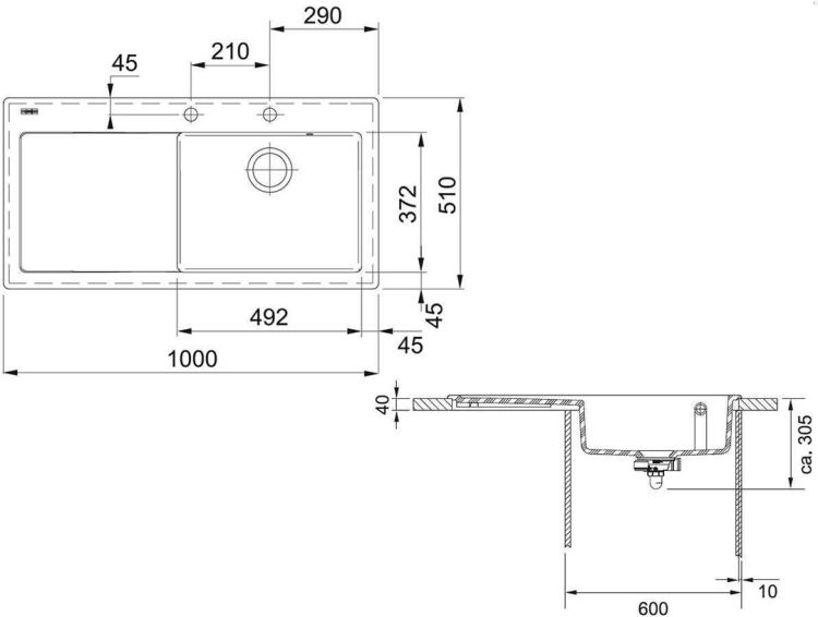 Franke 124.0335.707 MTK 611-100 белый мойка