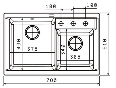 Florentina КАССИ-780 песочный мойка накладная