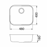 Alveus VARIANT 10 FS SAT-90 525X445X180 слив вдоль длинной стороны кухонная мойка