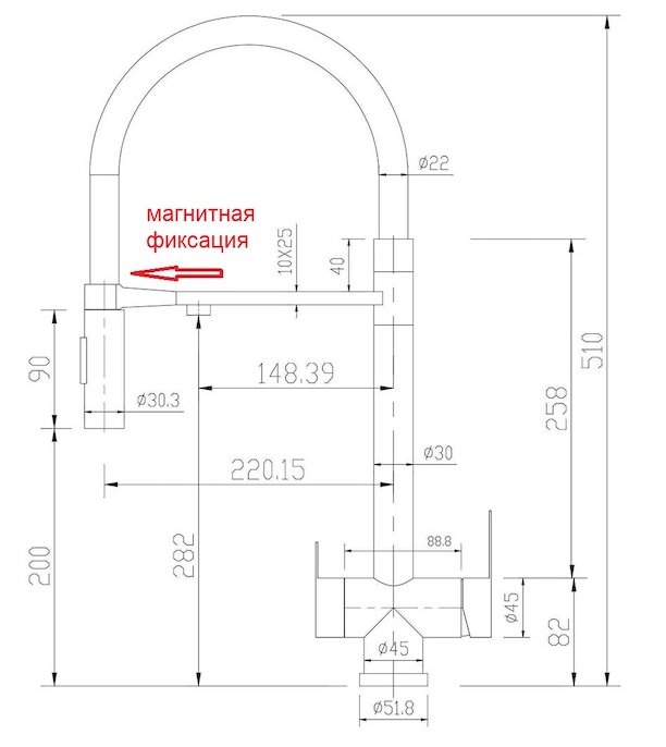 Zorg MAGNIT SZR-3030 BRONZE смеситель под фильтр
