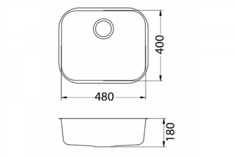 Alveus VARIANT 10 SAT-90 480X400X180 слив вдоль длинной стороны кухонная мойка